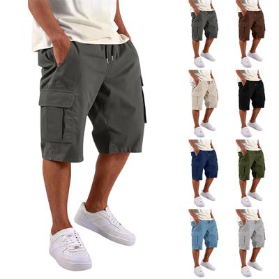 Mens Shorts Casual Cargo Shorts for Men with Elastic Waist Drawstring Multi Pocket Lightweight Mens Athletic Shorts Gym Shorts Men