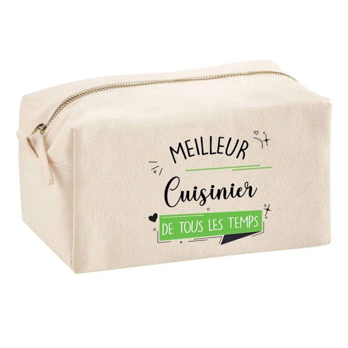 Trousse multifonction - PLANETEE - Meilleur Cuisinier de tous les temps - Personnalisée (prénom) - Coton - Zippée