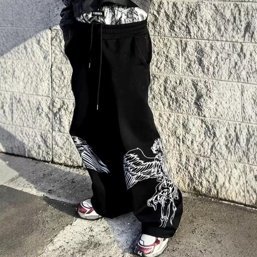 RogueWave Fake Two-piece Pants Double Waist Trousers Men and Women Fashion Hip-hop Loose Casual Pants Trousers