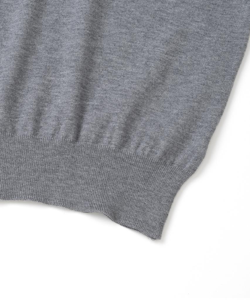 KNITTED (W) Basic Essential Washable Round Short Sleeve Knit Grey