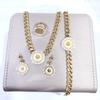 Acciaio Inossidabile 316L Zodiaco Gallo Cuban Micro Intarsiato Zircone Catena GrossaCollana Bracciale Orecchini Anello Set di Gioielli da Matrimonio