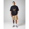 Men's Oversized T-Shirt Black Dog With Sunglasses Print Casual Streetwear Style