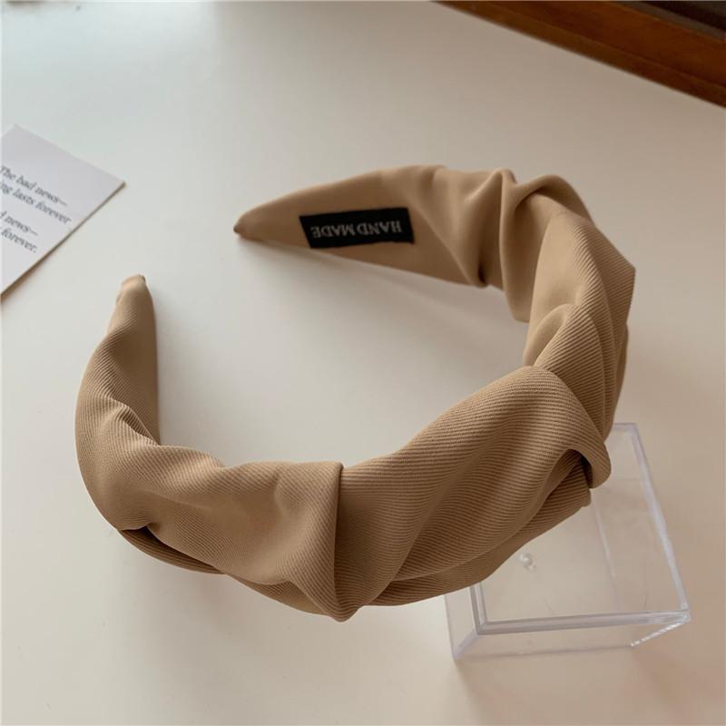 Korean Hair Accessories Solid Color Cotton Crumpled Women's Head Hoop Wide Bezel Makeup Hairbands for Ladies Headwear  New