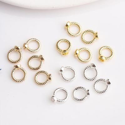 14K Gold-Filled Round Closed End Cap Connector Ring for DIY Jewelry Necklace & Pearl Bracelet Accessories