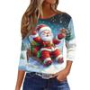 Women's 3D Snowman Printed Christmas Theme Round Neck Long Sleeve T-shirt Casual Comfortable Polyester Christmas Party Pullover