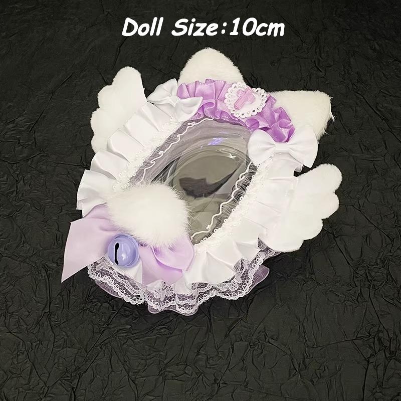 Original Lace Itabag Kawaii Mini 10cm Doll Storage Bag Transparent Handmade Bag Anime Doll Protective Case with Wings Decoration