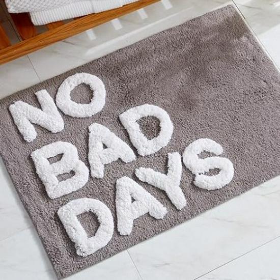 Creative English Letters Imitation Cashmere Non-Slip Water-Absorbent Easy-Clean Floor Mat for Bathroom
