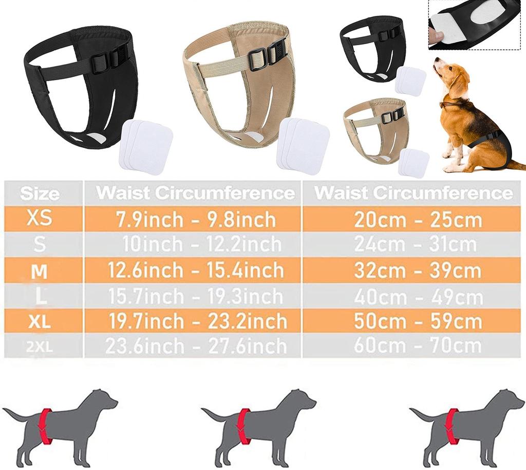 Pet Safety Pants With 3 Cotton Pads Physiological Pants Hygiene Pants Size S-Xxl