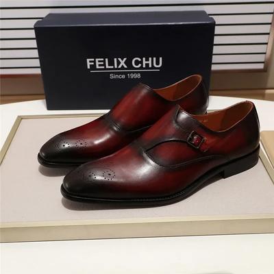 Chaussures Formelles pour Homme Style Européen Tendance à Bride Moine - 3 Couleurs Bout Pointu Mocassins Habillés pour Homme avec Bride à Boucle pour Soirées
