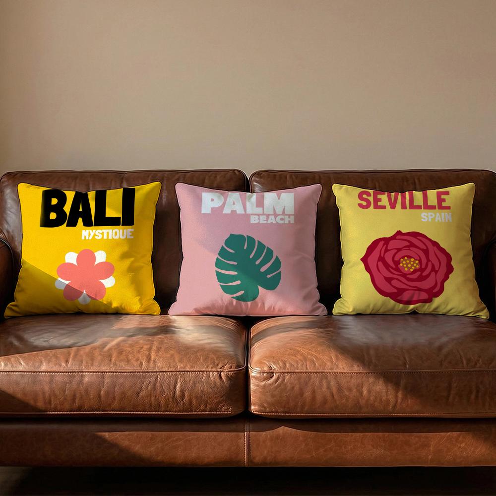 Hand Drawn Flowers Cushion Cover Soft Reversible  Durable Pillow Cover  MultiScene Use for Home  Car Daily Comfort