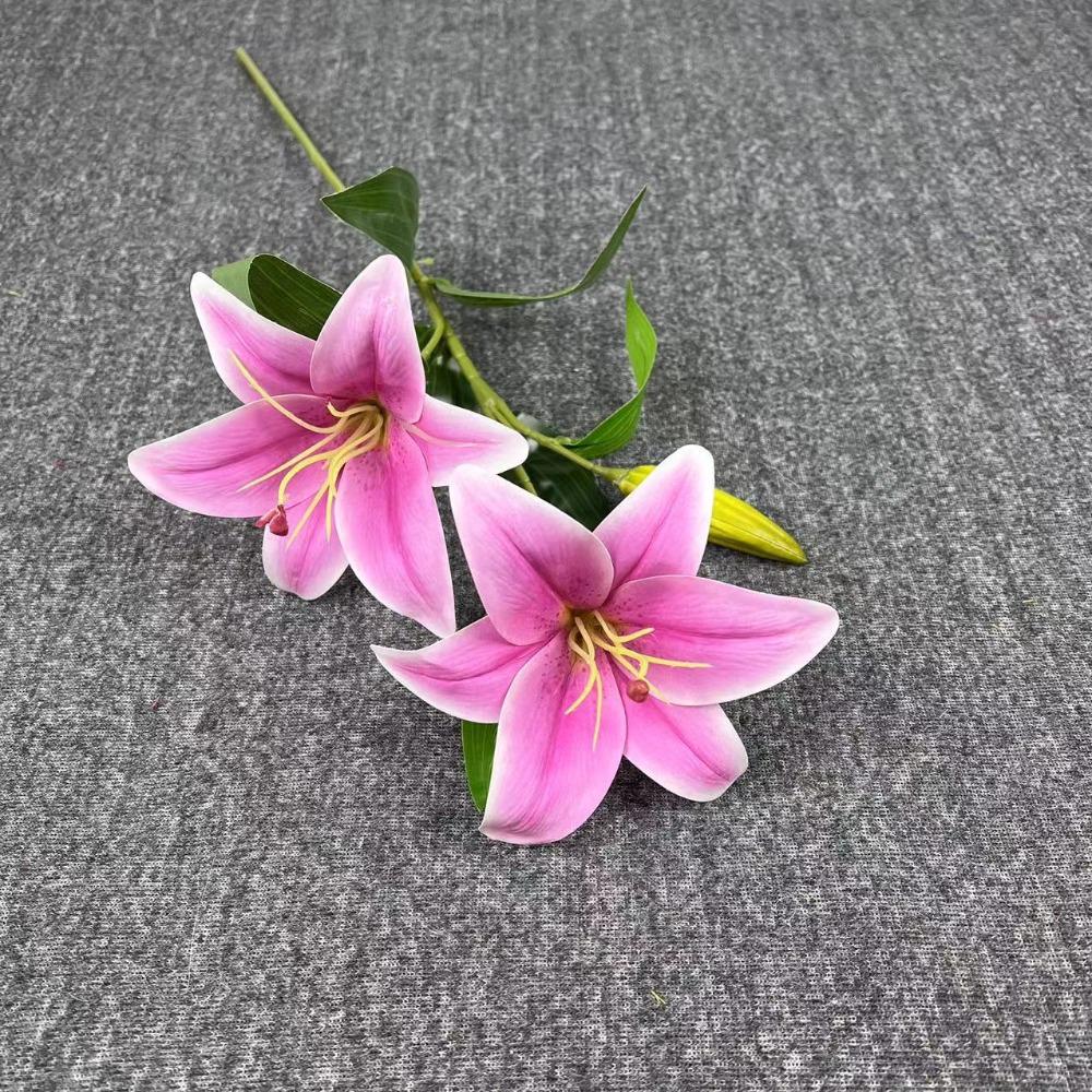 65cm Artificial Lily Flower Silk Wedding Bridal Bouquet New Fake Lily Bouquet  Living Room Decor