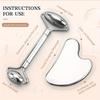 1/2/3 Piece Stainless Steel Facial Roller and Gua Sha Massage Tool Set Metal Beauty Tools for Body, Face, Neck and Eyes