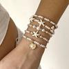 Starfish Conch Beaded Bangles Bohemian Wrap Charm Hand Chain Multilayer Shell Bracelets  Jewelry