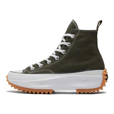 Chaussures Toile Montantes Plateforme Rehaussée Run Star Hike Unisexes Vert Armée