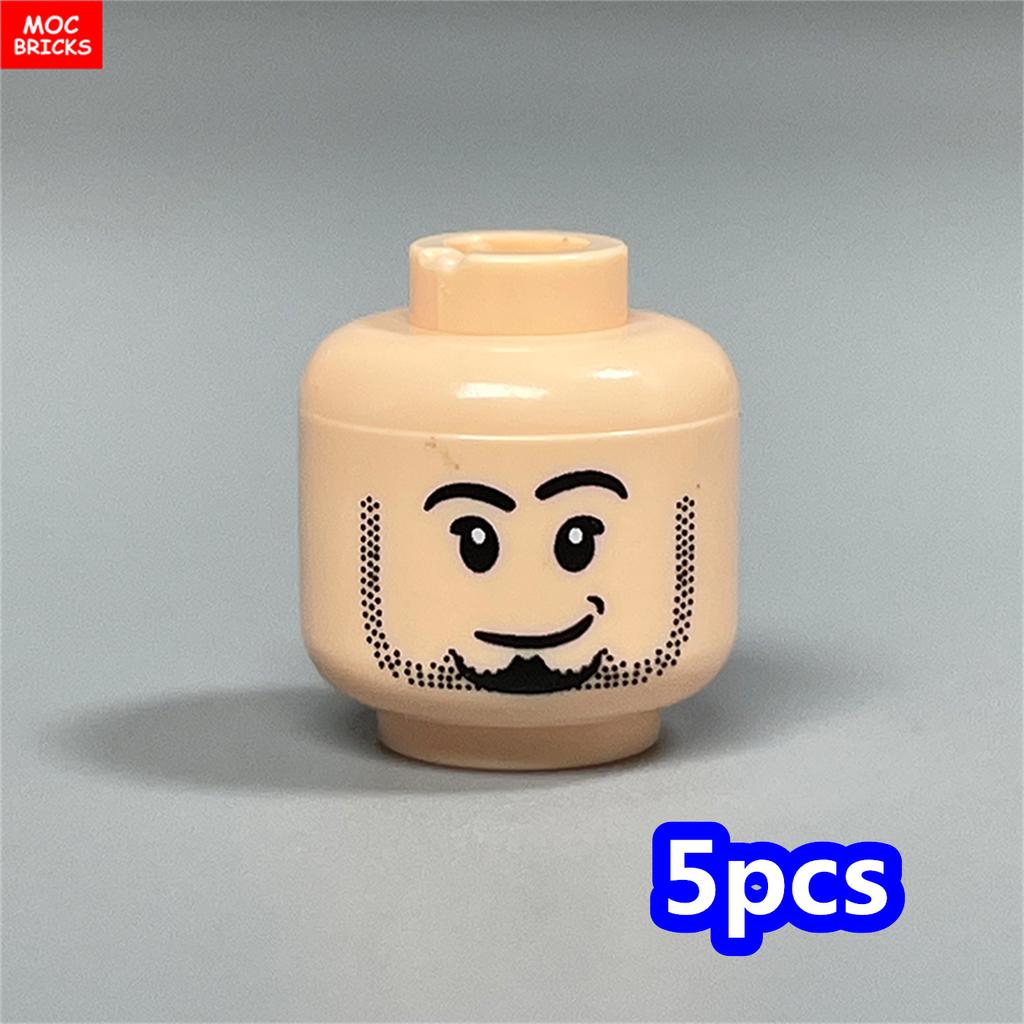 MOC Bricks Hollow Flesh Face Expression Head For 4cm Figure DIY Educational Building Blocks Toys For Children Gifts