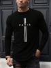 Paris Print Long Sleeve T-Shirt, Casual Fashion Top for Daily Wear