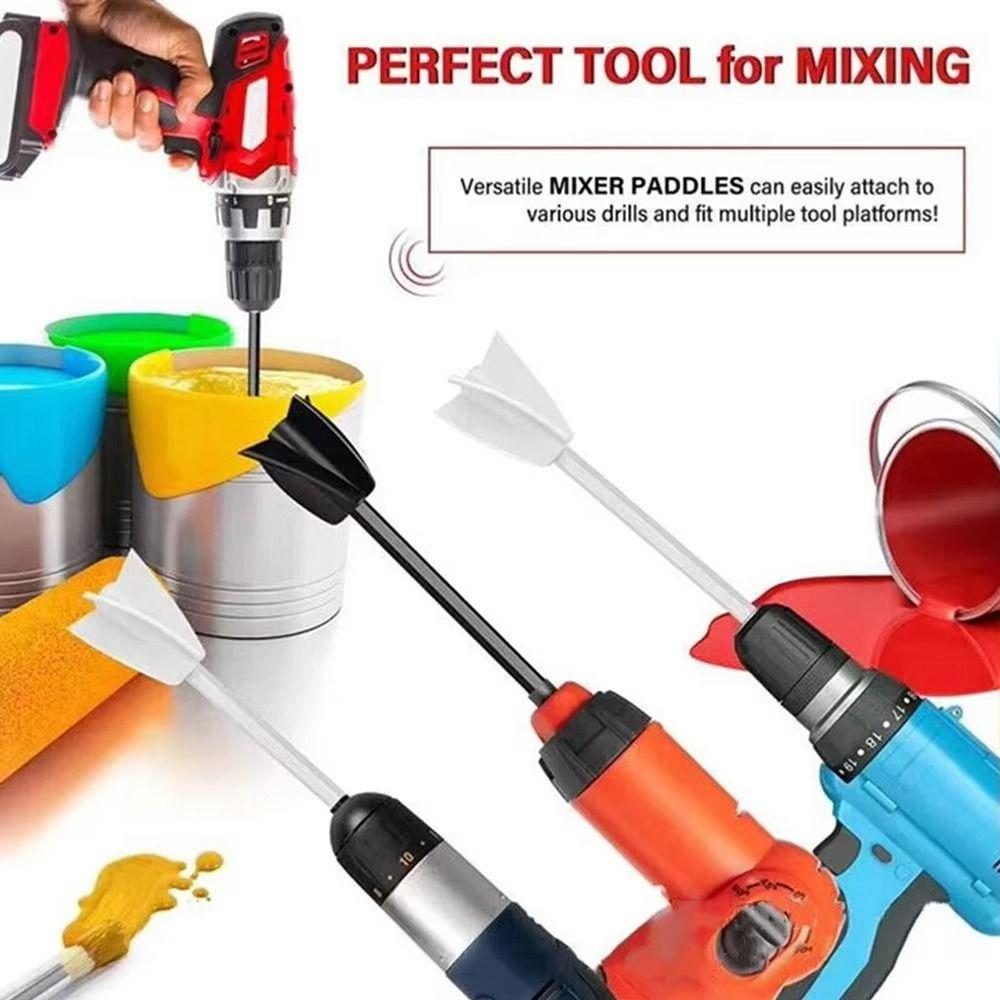 2Pcs With Drill Chuck Paint Pigment Mixer Mixing Stirring Paddle Rod  Electric Drill Attachment