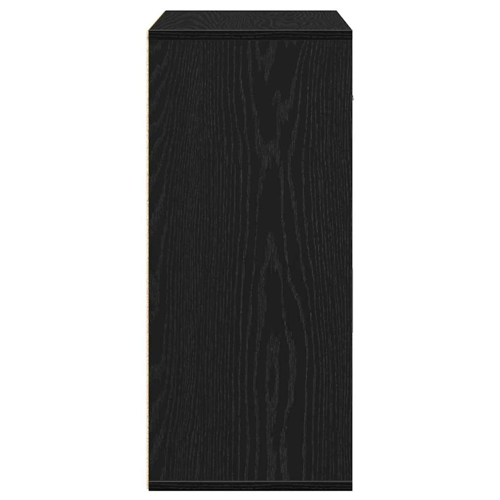 Sideboard Black Oak Effect 60 X 31 X 70 Cm Engineered Wood