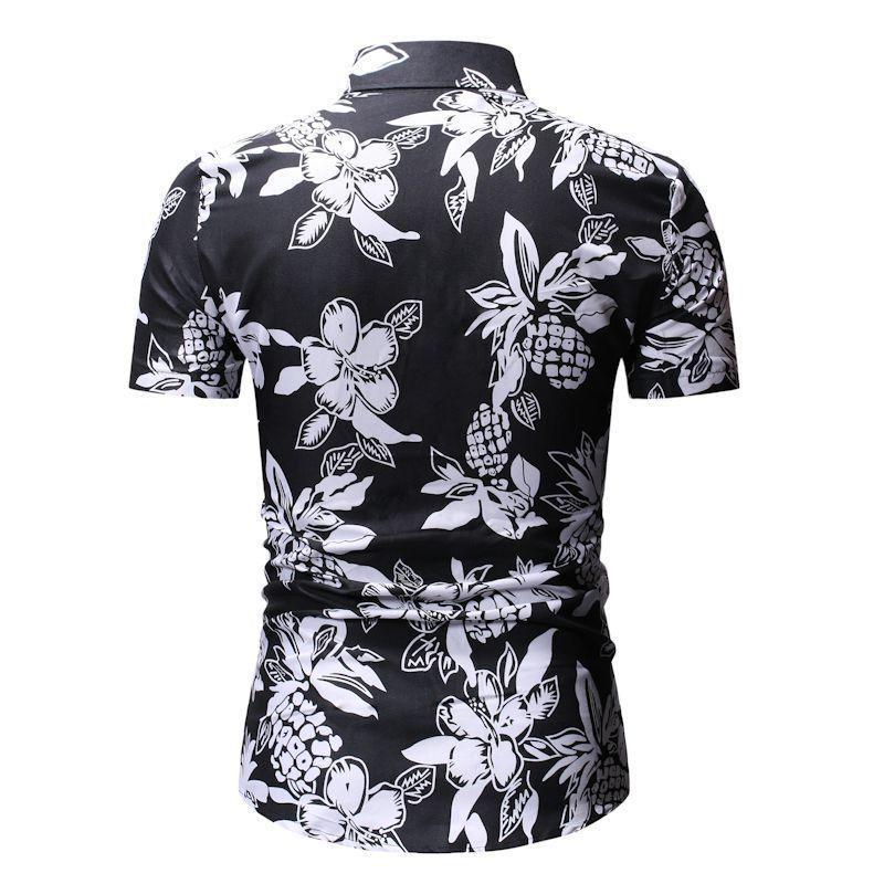 Mens Hawaii Floral Casual Shirt Short Sleeve Luxury Slim Fit Dress Tops Shirts