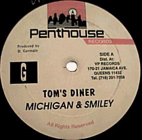 12inch Record MICHIGAN & SMILEY - Tom's Diner RIPH6 Penthouse Recor 1990 US Reggae, Ska & Dub Used