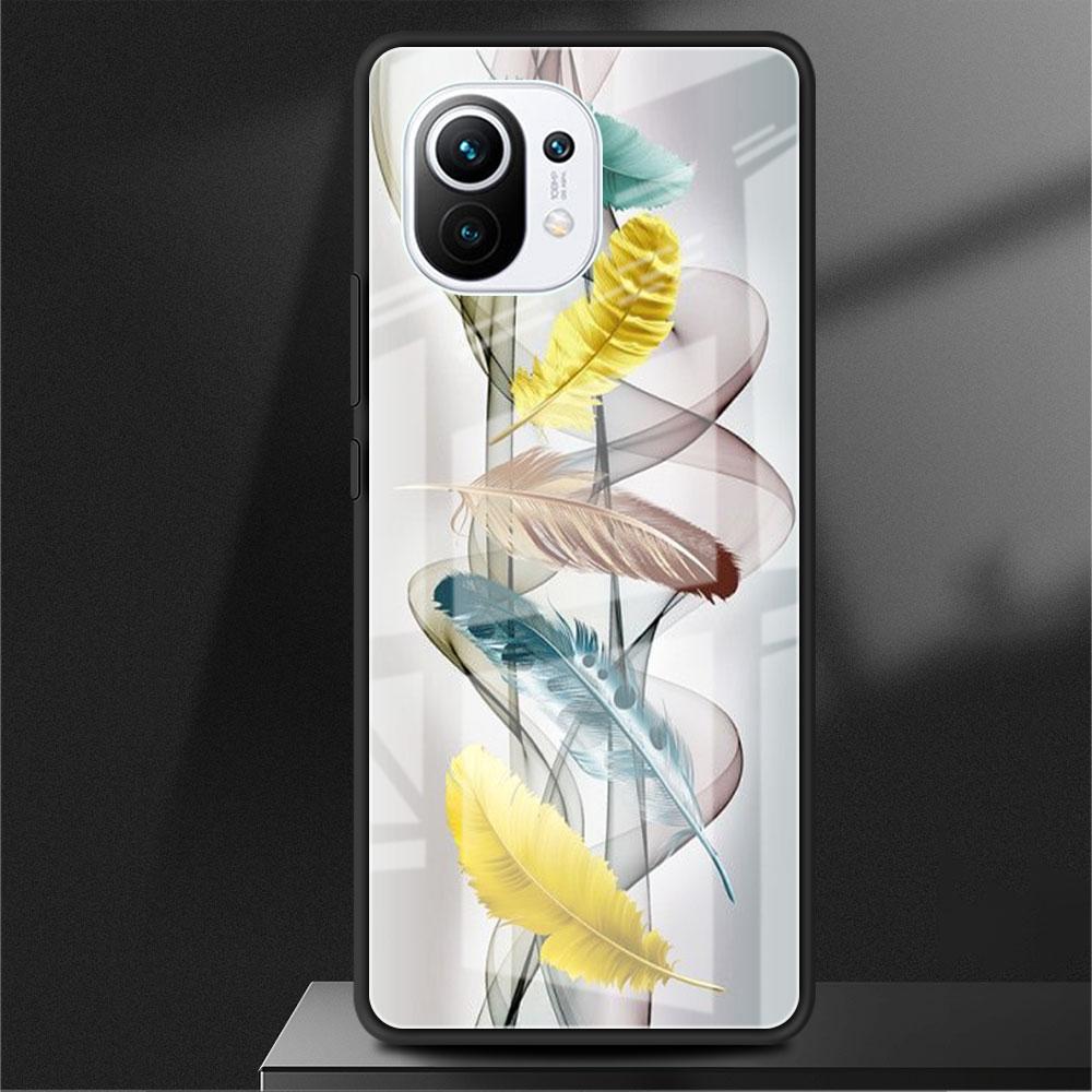 

Стеклянный чехол для Xiaomi Poco X3 NFC 11 Lite 11T F3 M3 для Redmi Note 11 10 9 8 Pro 10S 9S 9A 9C чехол для телефона Ginkgo Gold Foil Redmi Note 9S