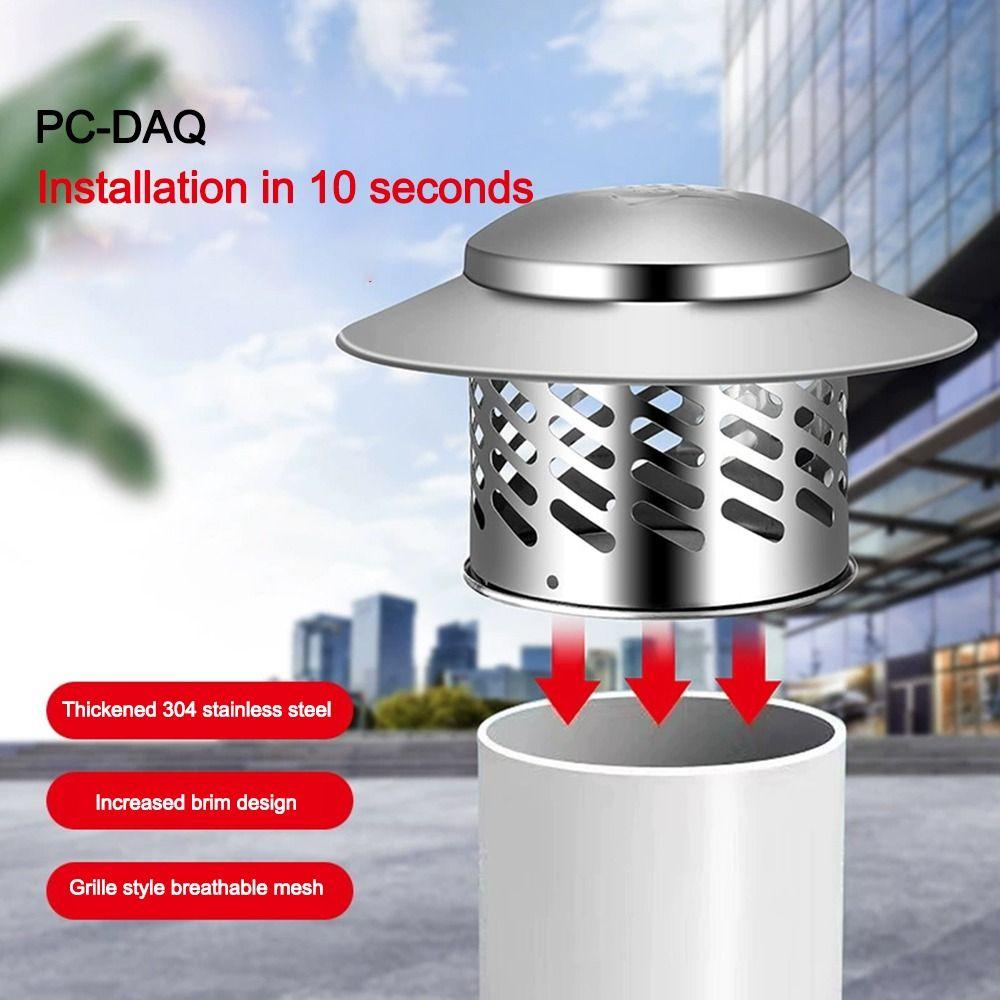 80/110/160/200mm Regenschutz Außenlüftung Winddicht Edelstahl Dachrohr Abzugshaube Regendicht Atmungsaktiv