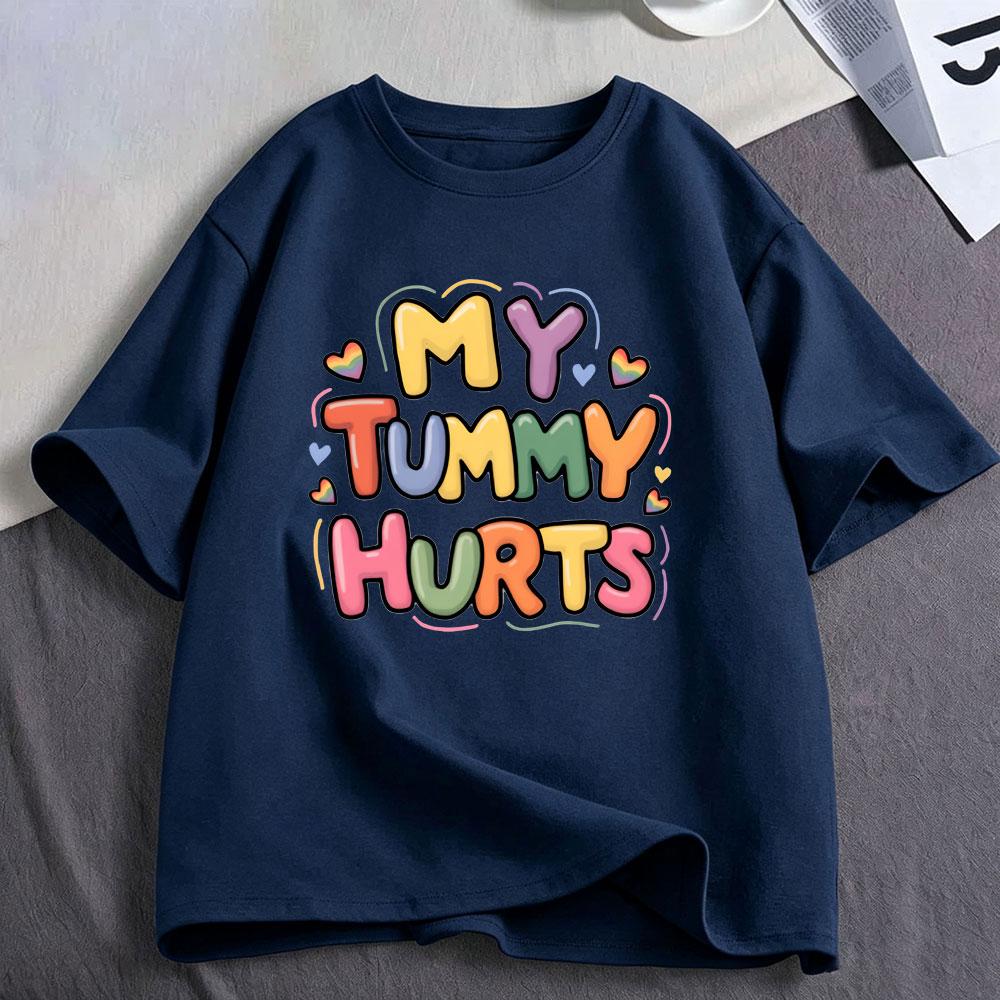 Mein Bauch tut weh Lustige Meme T-Shirts Unisex Unisex Kleidung Mode Lässig T-Shirt Baumwolle Oversized Kurzarm T-Shirts Streetwear