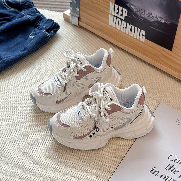 

Детская обувь Спортивные кроссовки для девочек 2025 осень новые дышащие для учеников старшего возраста и девочек легкая сетка 37 yards inner length 23.4cm розовый