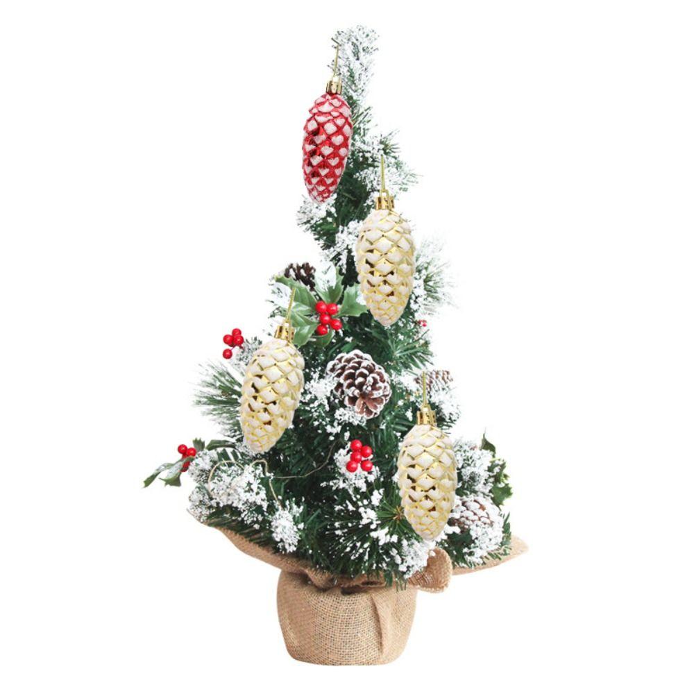 5Pcs Plastic Pine Cone Balls Hanging Pendants Small Christmas Ornament  Theme Party