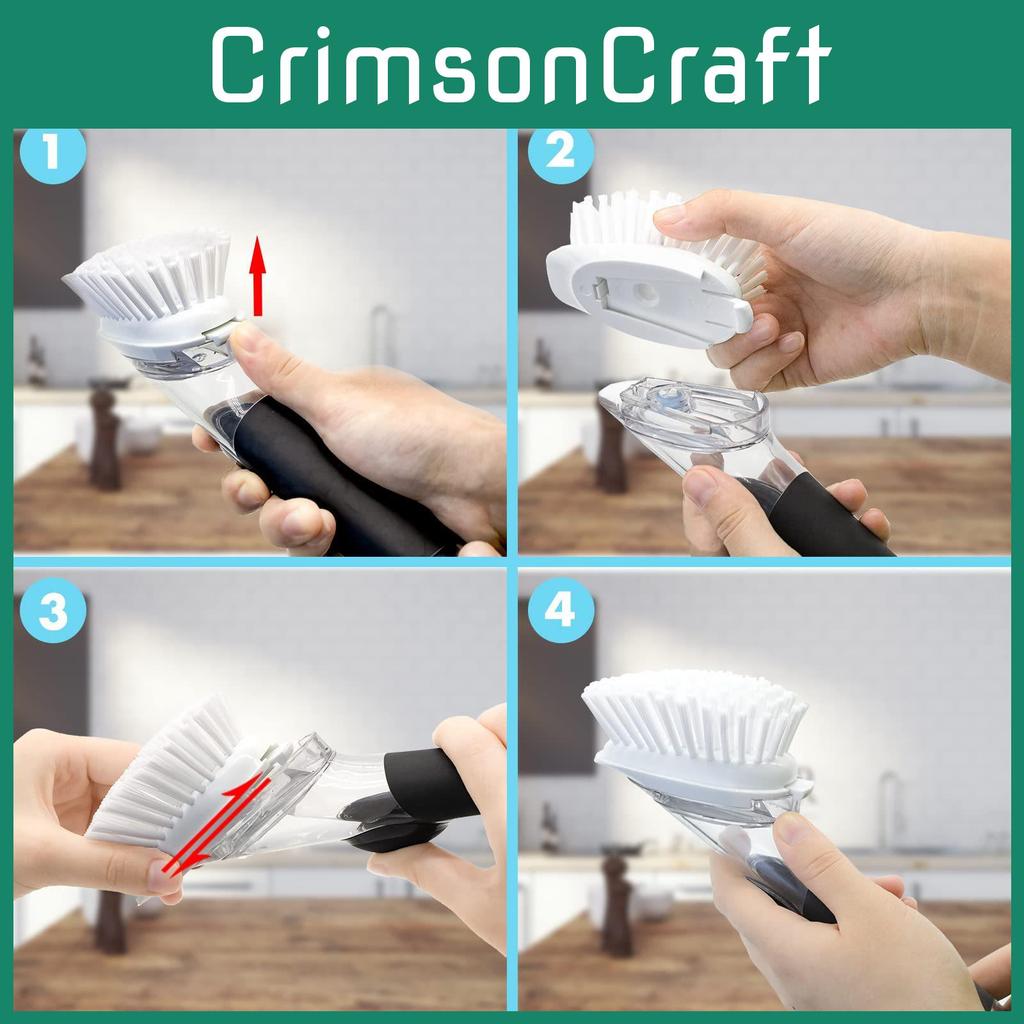 Multipack Dish Brush Replacements For Oxo Scrubbing And Cleaning