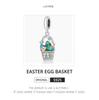 WOSTU 925 Sterling Silver Easter Egg Basket Flowers Charm Bead Pendant Fit Original Bracelet Necklace For Women Jewelry