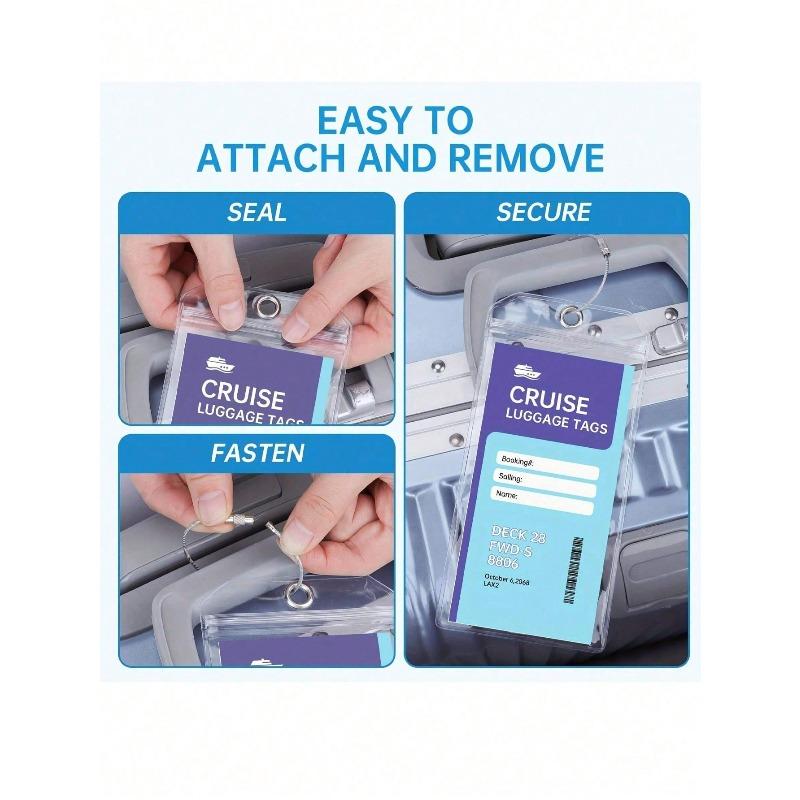 Cruise Luggage Tag Set, Includes Cruise Luggage Tag Holder, Transparent Cruise Luggage Tag