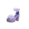 Summer New Thick Heel High Heel Sandals Women's Large Size Women's Fluffy Platform Fashion Women's Sandals