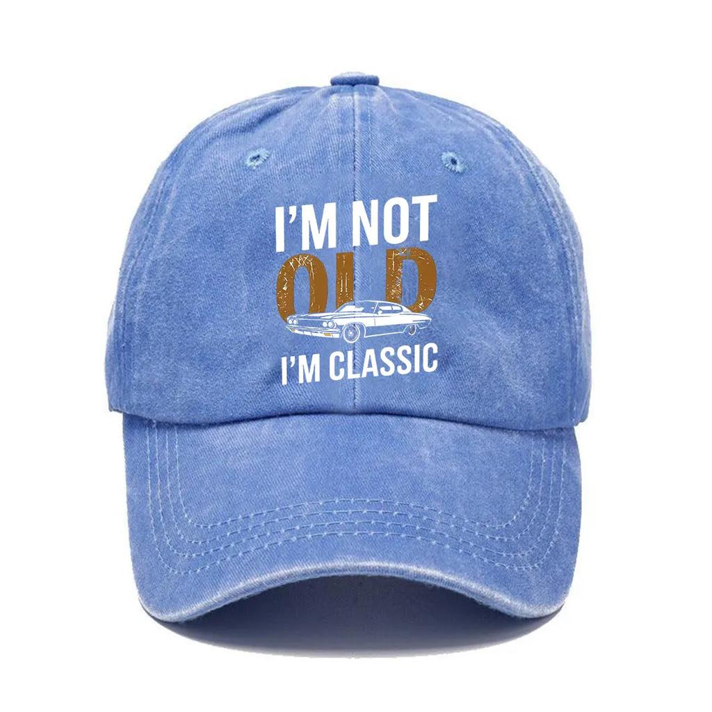 New washed baseball cap printing car logo cap cowboy baseball cap retro versatile soft top hat