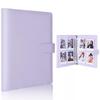 A5 Notebook Photocard Binder with 4 Pockets Sleeves, 6 Ring PU Leather Binder Loose Leaf Personal Organizer Photo Binder Book