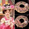Original Bamboo Hat Elegant Hanfu Accessory Oriental Wide Brim Hat  Portrait Photography