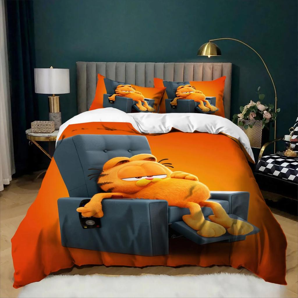 Cartoon 3D Digital printing G-Garfield Duvet Cover Set Bedding Set For Kids Adults Single Double Large Sizes Bedroom Decor 2/3pc