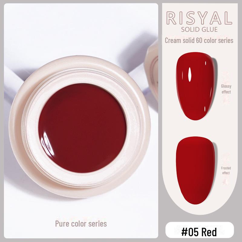 Ice-Clear Solid Cat's Eye Nail Polish - Smooth Cream Color Glue