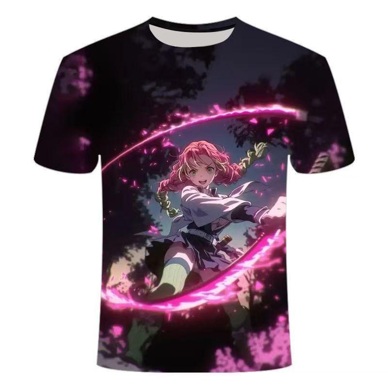 Ghost Slayer Battle Anime Quick Drying T-shirt COS 3D Printed Children's Sports T-shirt Parent Child Top