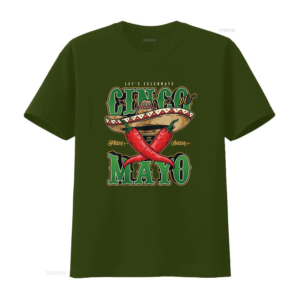 Cinco de Mayo Lets Celebrate With Hot Chilli T Shirt vintage Washed Versatile Stylish Stretched Breathable Comfortable
