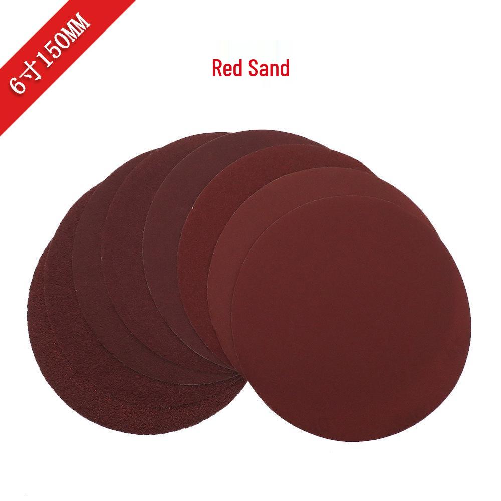 

6-Inch Self-Adhesive Red Velvet Sanding Disc for Woodworking, Metal Grinding, and Polishing 40 Grit