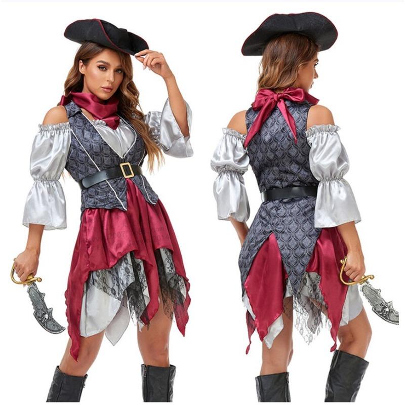 Halloween couple duke vampire costume masquerade women's adult pirate of the caribbean costume jack costume