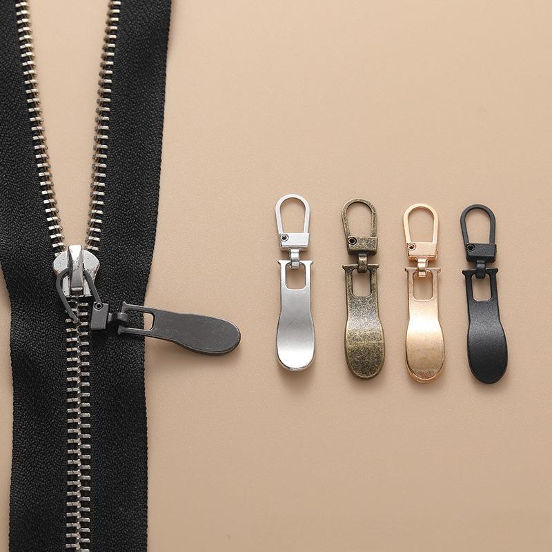 5Pcs Tool-Free Detachable Stylish Zipper Pull Metal Zipper Repair Replacement Slider DIY for Coat Jacket Backpack Handbags