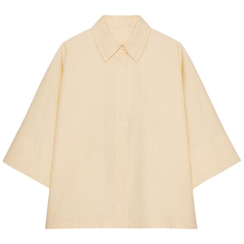 Zaprha 2025 Autumn New Casual All-matching Temperament Lapel Short Sleeve Poplin Shirts Top 4786157