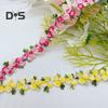 15 Yards Blommig Spetskantband Polyester Broderad Spetsapplikationsremsa Blommig Spetsband Sytyg för DIY-hantverk Bröllopsdekorationer