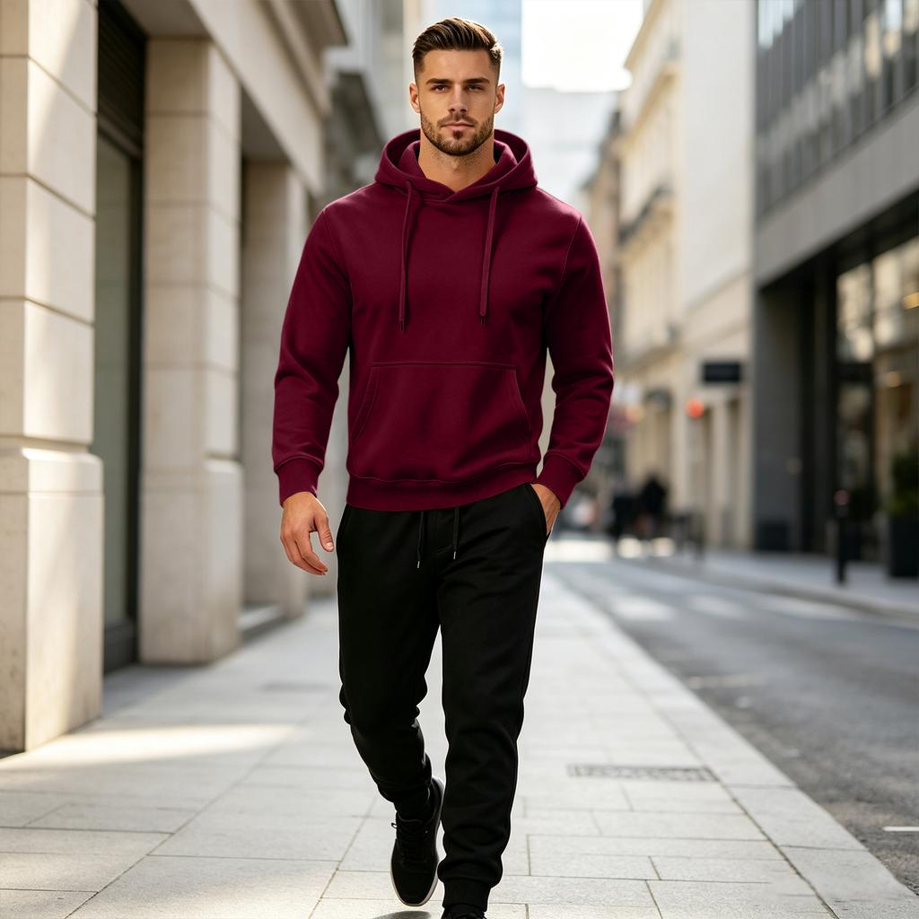 Men's Casual Sweatshirt and Jogger Set for Fall Winter Sports Training