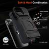 360 ° Rotating Metal Car Bracket Ring Wallet Card Slot Phone Case For iPhone 16 Pro Max E 14 11 13 15 Pro Max Bumper Back Cover