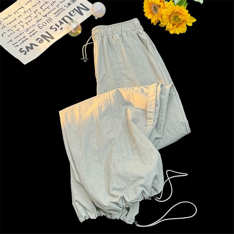 

Летние женские быстросохнущие брюки-джоггеры из ледяного шелка, легкие спортивные брюки для хайкинга со шнурком для активного отдыха L зелёный