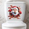 Personalized Wall-breaking Santa Claus Toilet Stickers, Bathroom and Home Decoration Stickers