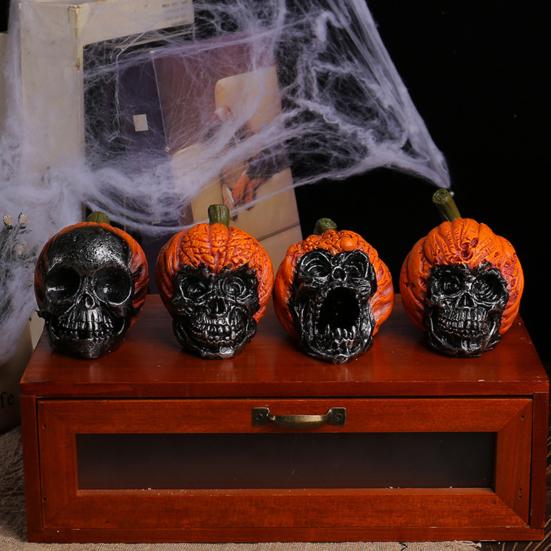 

Хэллоуин украшения из смолы милый череп тыква статуя домашняя вечеринка праздничная атмосфера усилитель праздничного украшения реквизит A